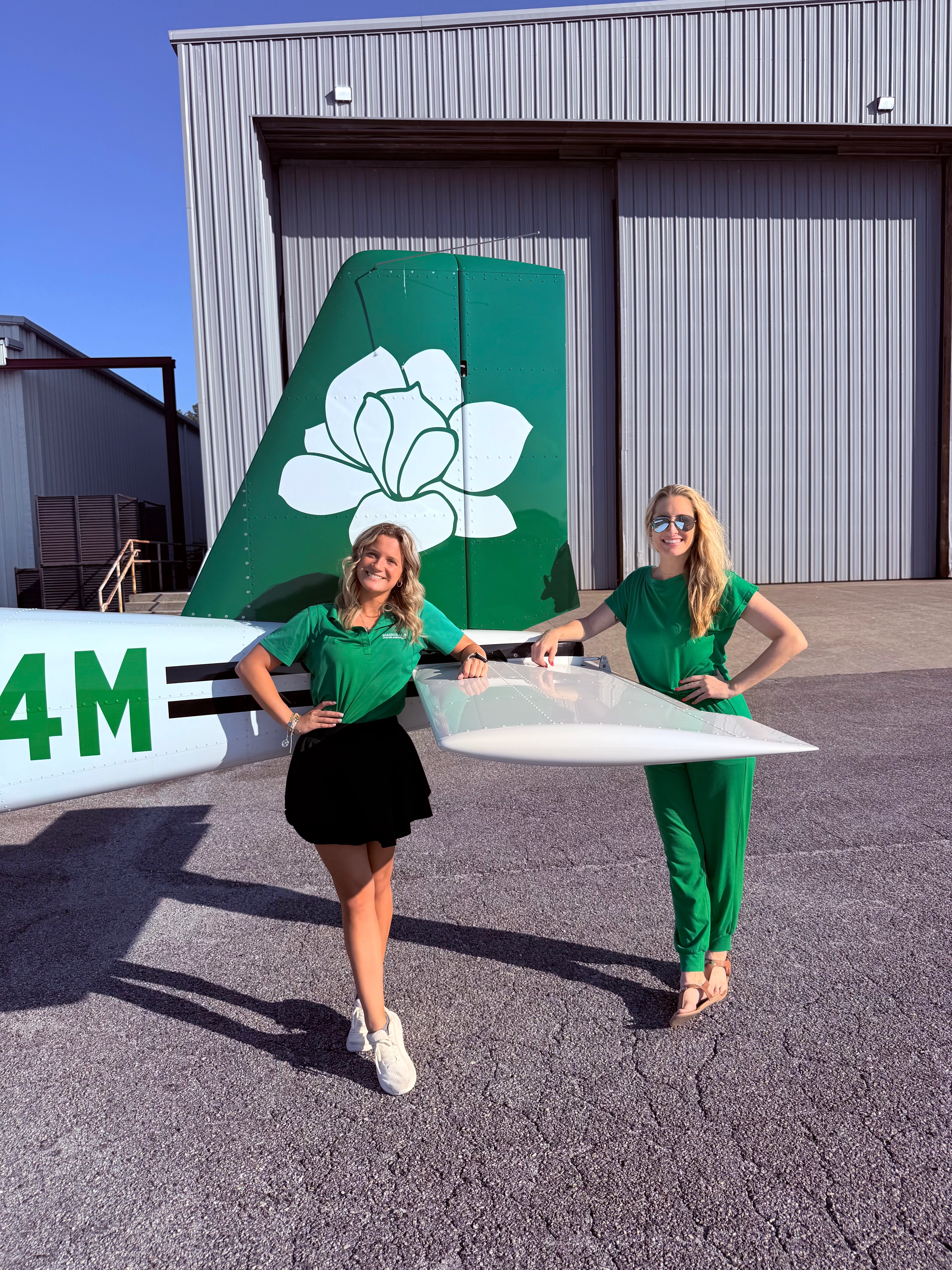 Magnolia Aviation Academy training aircraft on the runway ramp