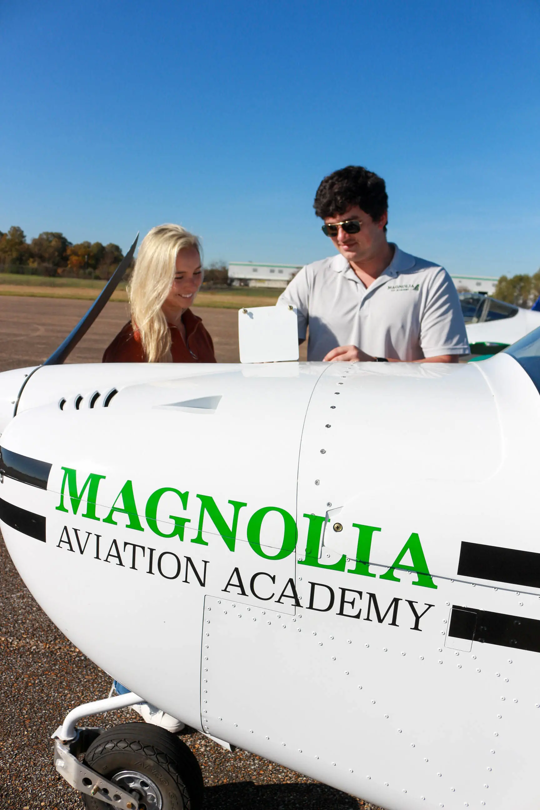 Magnolia Aviation Academy aircraft on the ramp before training