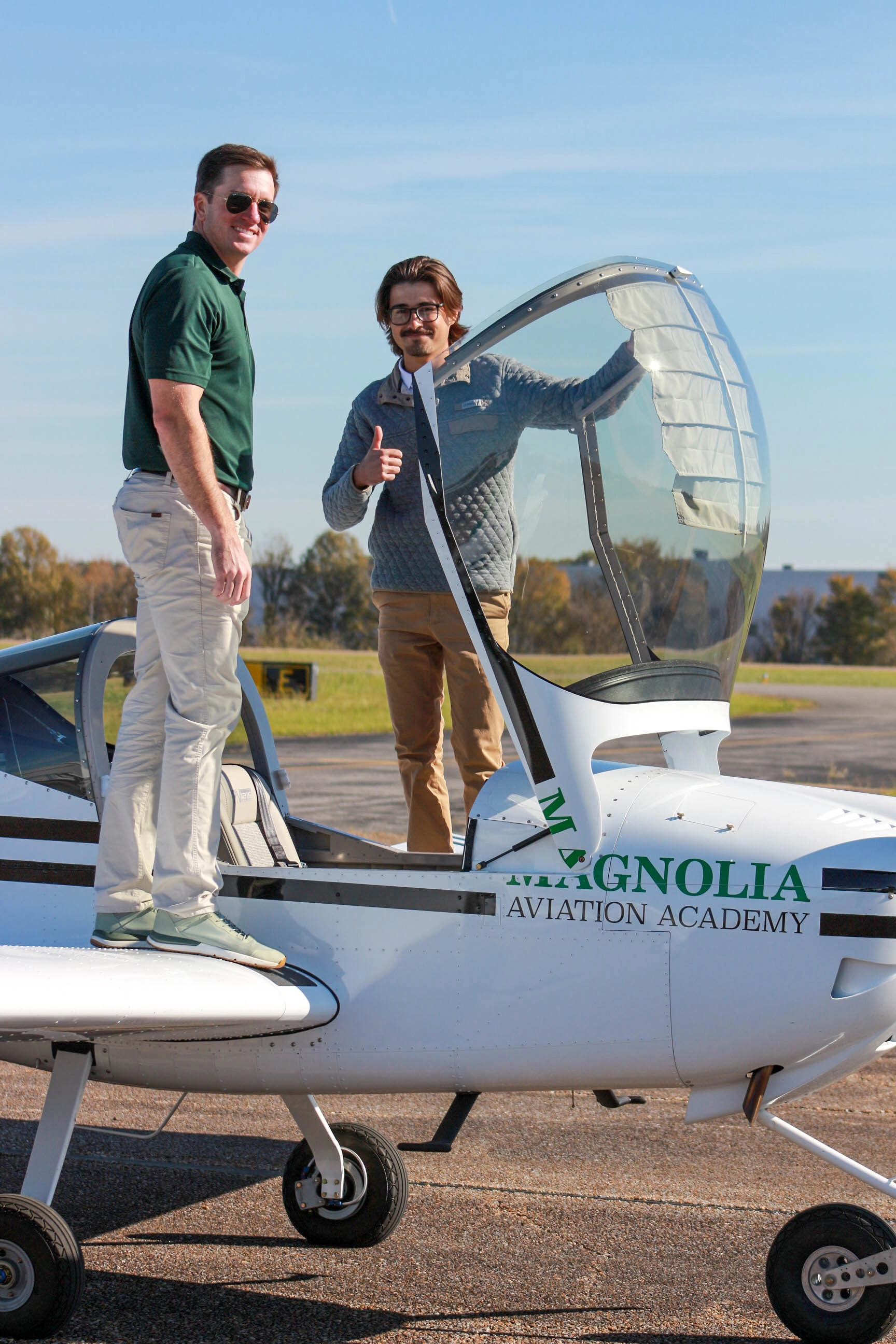 Magnolia Aviation Academy training fleet and flight line at Gwinnett County Airport
