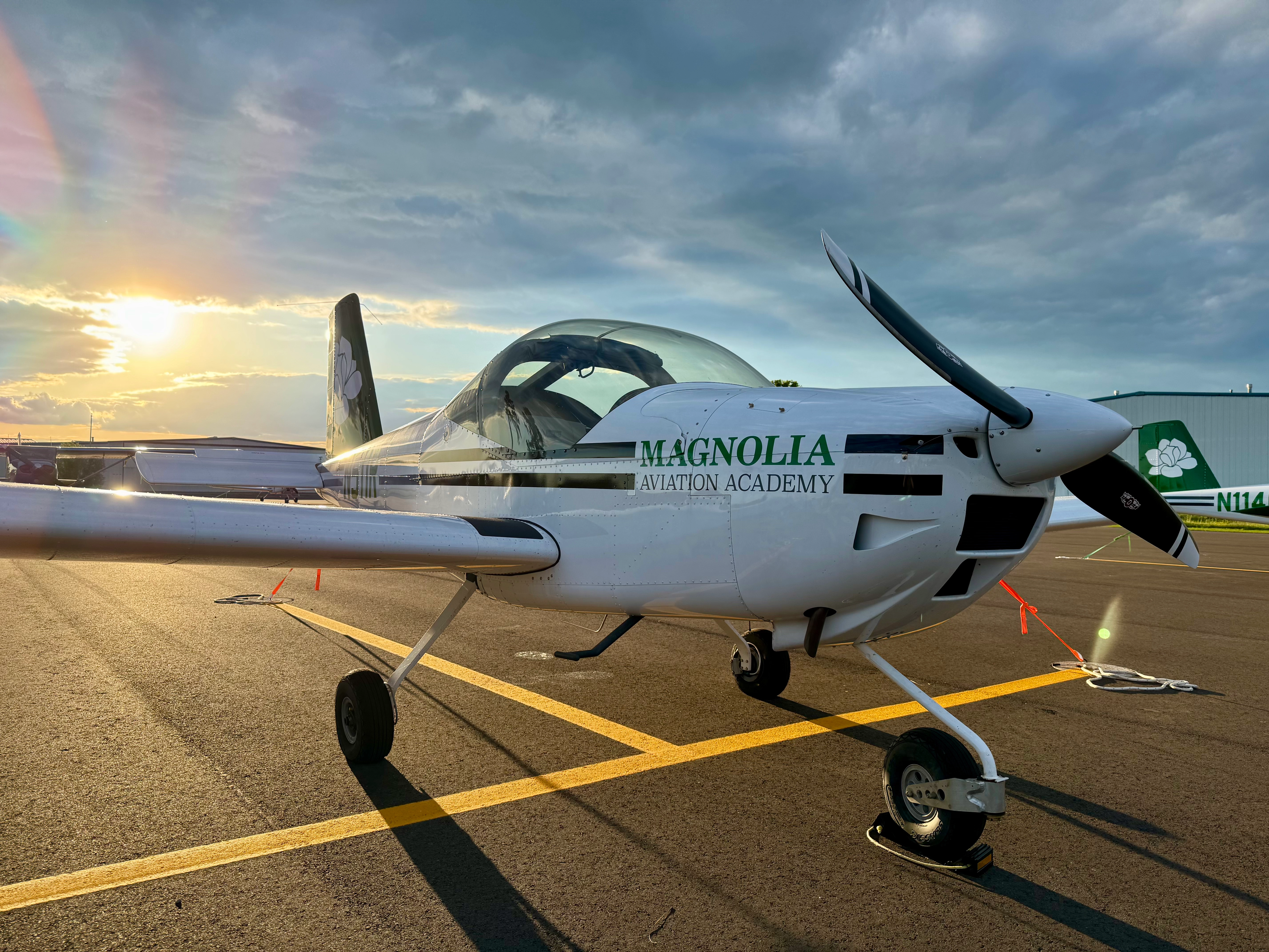 Magnolia Aviation Academy training aircraft prepared on the ramp